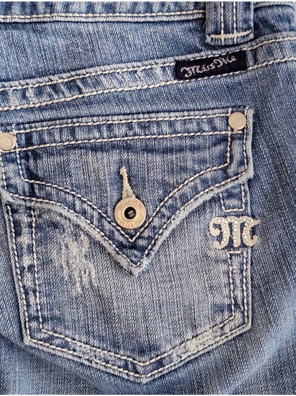 Miss Me Women's Blue Denim capris